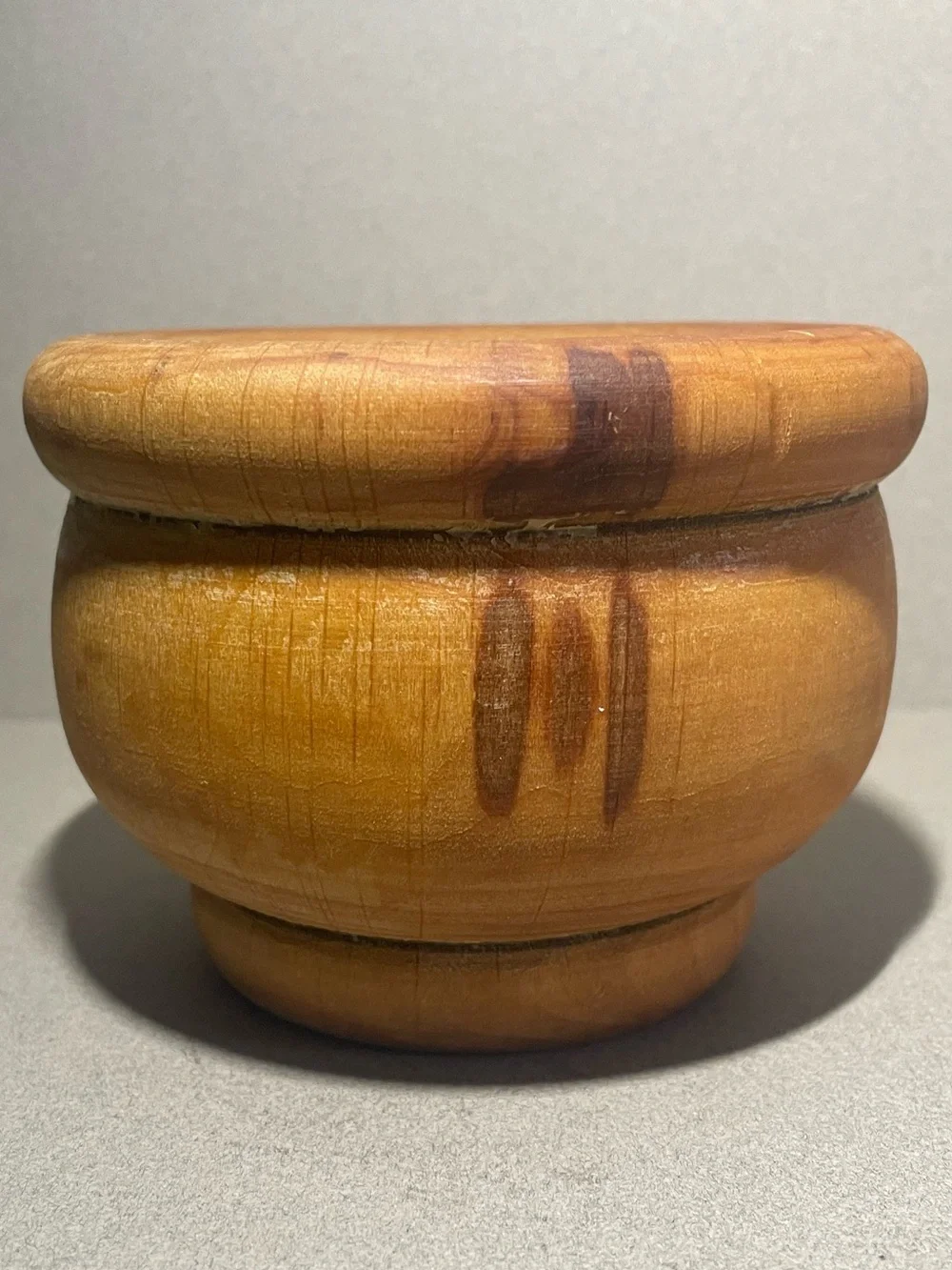 VINTAGE Hand Carved Wooden Mortar & Pestle Spain Spices Herbs Grinder Wood 2 pc.